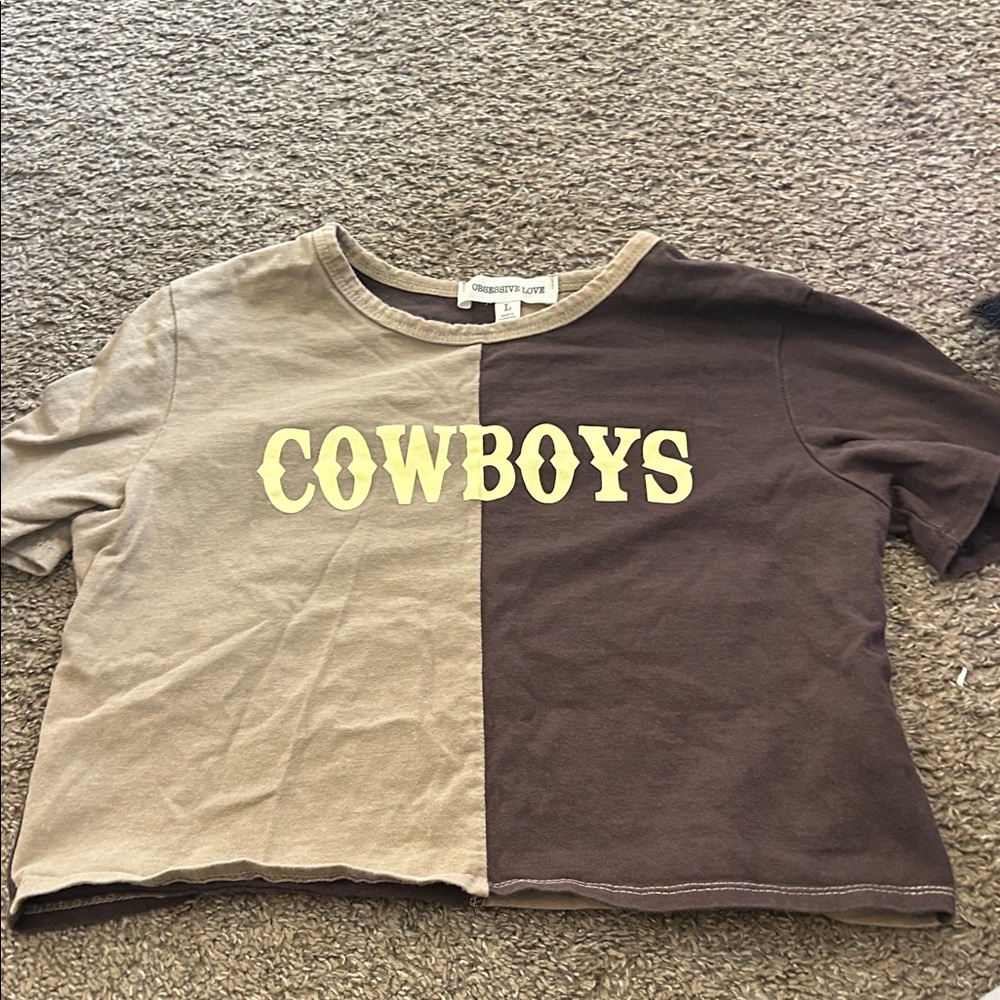 Two-Tone Cowboys Crop Top